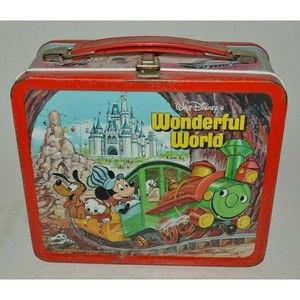 Vintage Disneyland 1983 Wonderful World Mickey Mouse Metal Lunchbox C7++